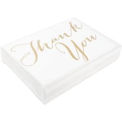 Outlet 😉 JAM Paper 3.5" x 4.875" Gold Scripted Thank You Cards & Envelopes, 10ct. 🌟 -Jam Paper Shop D344695S 4