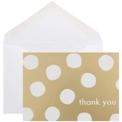 Best Sale ❤️ JAM Paper 3.5" x 4.875" Gold Polka Dot Thank You Cards & Envelopes, 10ct. 🤩