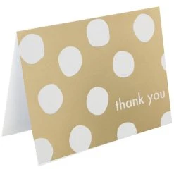 Best Sale ❤️ JAM Paper 3.5" x 4.875" Gold Polka Dot Thank You Cards & Envelopes, 10ct. 🤩 -Jam Paper Shop D344697S 3