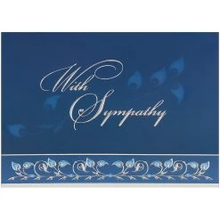 Discount 🔔 JAM Paper 5.625" x 7.875" Blue & Silver With Sympathy Cards & Envelopes, 25ct. ⭐