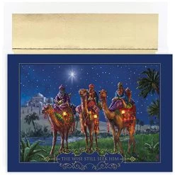 New ⭐ JAM Paper Wisemen at Night 🎄 Christmas Cards & Envelopes Set 🎁