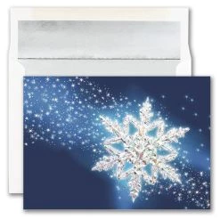 Discount 🛒 JAM Paper Single Snowflake Blank ❄ Christmas Cards & Envelopes Set 🎉