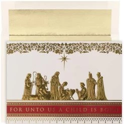 Buy 💯 JAM Paper Manger Scene 🔔 Christmas Cards Set, 16ct. 🎁