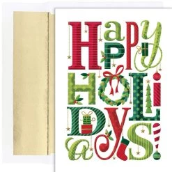 Promo 🧨 JAM Paper 5" x 7" Happy Everything Holidays Cards & Matching Envelopes Set, 18ct. 🌟