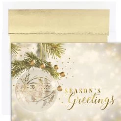 Budget ⌛ JAM Paper 5" x 7" Gold Sparkle Ornament Cards & Matching Envelopes Set, 18ct. 🔥