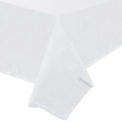 Flash Sale ⌛ JAM Paper White Rectangular Plastic Lined Table Cover, 54" x 108" ✨ -Jam Paper Shop D345235S 5