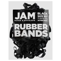 Best Pirce 👍 JAM Paper Size 107 Black Rubber Bands, 50ct. 🧨