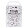 Best deal 🛒 JAM Paper White Standard Push Pins, 2 Packs of 100 😉 -Jam Paper Shop D345442S 1