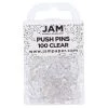 Best Pirce 😀 JAM Paper Clear Standard Push Pins, 2 Packs of 100 🧨