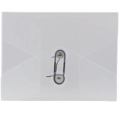 Outlet ✨ JAM Paper Clear 5.25" x 6.75" Button & String Plastic Portfolio 🛒