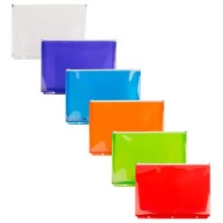 Best Sale 🔥 JAM Paper 9.75" x 13" Assorted Zip Closure 3-Hole Punch Plastic Envelopes, 6ct. ⌛