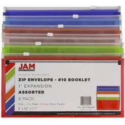 Coupon 🎉 JAM Paper 5" x 10" Assorted Zip Closure Plastic Envelopes, 6ct. 😀 -Jam Paper Shop D345747S 3