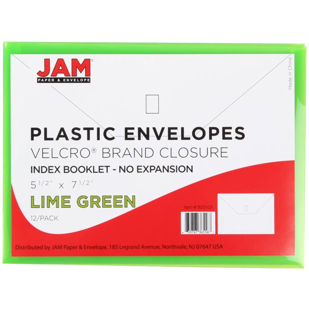 Promo π JAM Paper 5.5" x 7.5" Plastic Hook & Loop Closure Envelopes, 12ct. β 5 Promo π JAM Paper 5.5" x 7.5" Plastic Hook & Loop Closure Envelopes, 12ct. β - Image 3