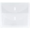 Flash Sale 👍 JAM Paper 9.5" x 11.5" Clear 2-Pocket Plastic Hook & Loop Closure Envelopes, 12ct. 👍 -Jam Paper Shop D345789S 1