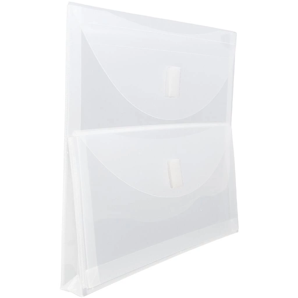 Flash Sale π JAM Paper 9.5" x 11.5" Clear 2-Pocket Plastic Hook & Loop Closure Envelopes, 12ct. π 5 Flash Sale π JAM Paper 9.5" x 11.5" Clear 2-Pocket Plastic Hook & Loop Closure Envelopes, 12ct. π - Image 3