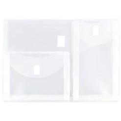 Outlet 👏 JAM Paper 9.75" x 13" Clear 3-Pocket Plastic Hook & Loop Closure Envelopes, 12ct. 👏