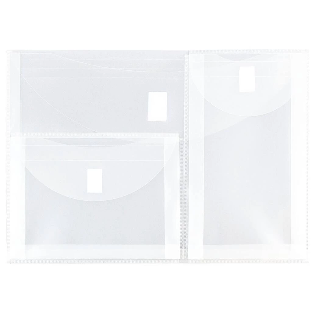 Outlet π JAM Paper 9.75" x 13" Clear 3-Pocket Plastic Hook & Loop Closure Envelopes, 12ct. π 3 Outlet π JAM Paper 9.75" x 13" Clear 3-Pocket Plastic Hook & Loop Closure Envelopes, 12ct. π