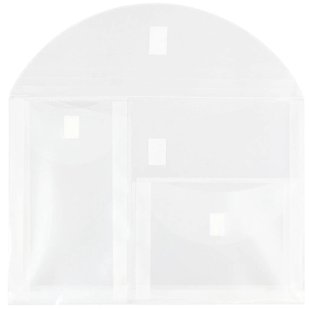 Outlet π JAM Paper 9.75" x 13" Clear 3-Pocket Plastic Hook & Loop Closure Envelopes, 12ct. π 5 Outlet π JAM Paper 9.75" x 13" Clear 3-Pocket Plastic Hook & Loop Closure Envelopes, 12ct. π - Image 3