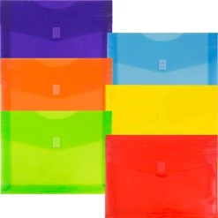 Deals ⭐ JAM Paper 9.75" x 13" Assorted Plastic Hook & Loop Closure Envelopes, 6ct. 💯