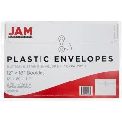 Cheap 👏 JAM Paper 12" x 18" Clear Plastic Button & String Tie Closure Envelopes, 12ct. 🥰 -Jam Paper Shop D346003S 3