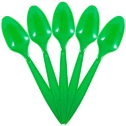 Buy 🧨 JAM Paper Green Big Party Pack Plastic Disposable Spoons, 100ct. 😉