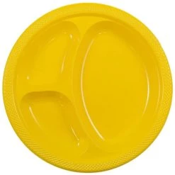 Best Pirce 😉 JAM Paper 10.25" Yellow Divided Plastic Party Plates, 20ct. 💯
