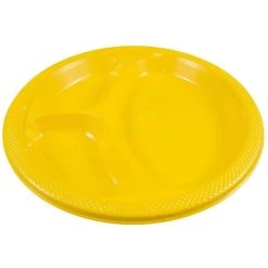 Best Pirce 😉 JAM Paper 10.25" Yellow Divided Plastic Party Plates, 20ct. 💯 -Jam Paper Shop D346291S 4
