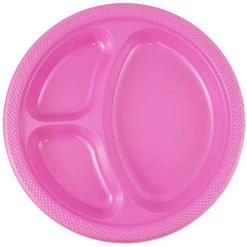 Flash Sale 🌟 JAM Paper 10.25" Hot Pink Divided Plastic Party Plates, 20ct. 🎁