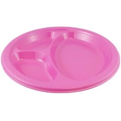 Flash Sale 🌟 JAM Paper 10.25" Hot Pink Divided Plastic Party Plates, 20ct. 🎁 -Jam Paper Shop D346297S 3
