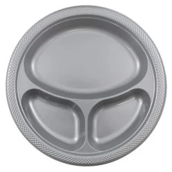 Best Pirce 😍 JAM Paper 10.25" Silver Divided Plastic Party Plates, 20ct. 🌟
