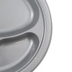 Best Pirce 😍 JAM Paper 10.25" Silver Divided Plastic Party Plates, 20ct. 🌟 -Jam Paper Shop D346300S 3