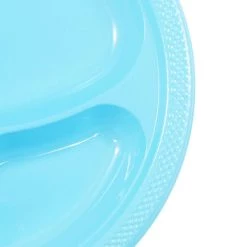 Buy 🧨 JAM Paper 10.25" Aqua Blue Divided Plastic Party Plates, 20ct. 😍 -Jam Paper Shop D346303S 3