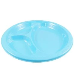 Buy 🧨 JAM Paper 10.25" Aqua Blue Divided Plastic Party Plates, 20ct. 😍 -Jam Paper Shop D346303S 4