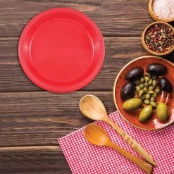 Budget 🔔 JAM Paper 9" Red Plastic Party Plates, 20ct. 🤩 -Jam Paper Shop D346326S 4