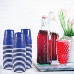 Best Sale 🌟 JAM Paper 12oz. Blue Plastic Party Cups, 20ct. 😉 -Jam Paper Shop D346376S 5