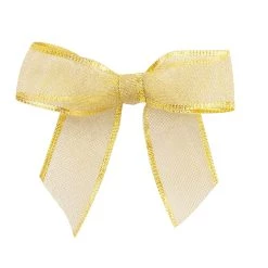 New 🎉 JAM Paper 7/8" Gold Metallic Mesh Twist Tie Bows, 100ct. 🔔