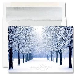 Buy ❤️ JAM Paper 5.625" x 7.875" Blue Tree Scene 🎄 Christmas Card Set, 25ct. 🧨