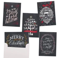 Flash Sale 🔥 JAM Paper 6.25" x 4.625" Season's Greetings Chalkboard Assorted Card Set, 25ct. 🛒