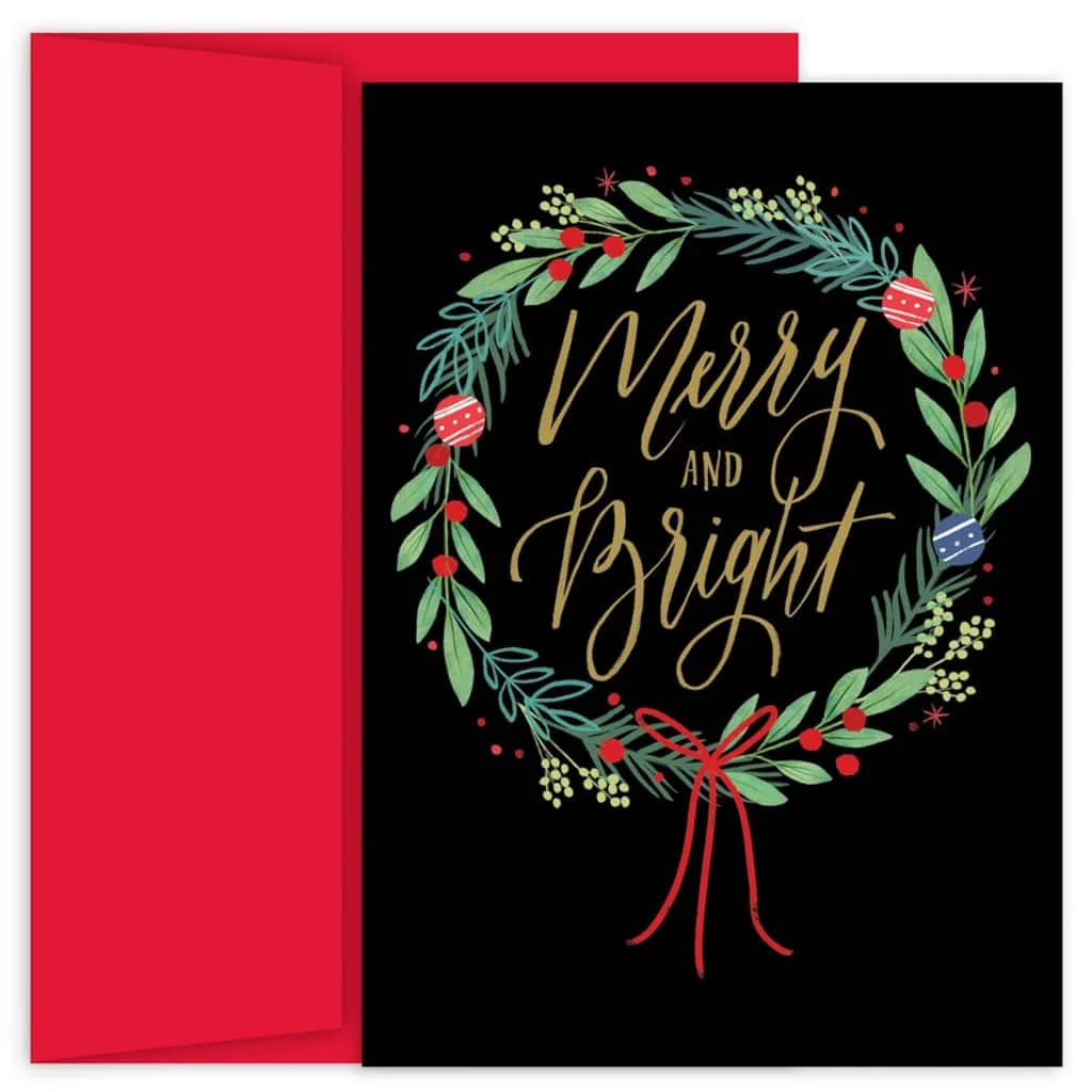 Best Sale 𧨠JAM Paper Merry & Bright Wreath β Christmas Cards & Envelopes Set π 3 Best Sale 𧨠JAM Paper Merry & Bright Wreath β Christmas Cards & Envelopes Set π
