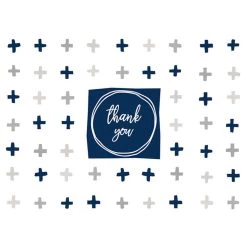 Promo 🥰 JAM Paper White, Gray & Blue Trendy Blank Thank You Cards Set, 36ct. 🥰 -Jam Paper Shop D375663S 3