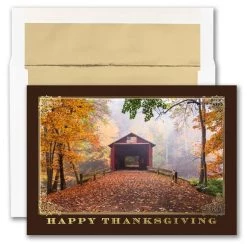 Top 10 ✨ JAM Paper Blank Covered Bridge 👪 Thanksgiving Thank You Cards & Envelopes Set, 25ct. 💯