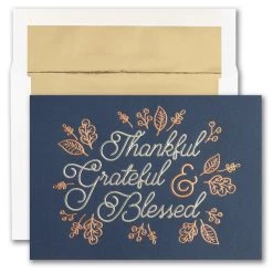 Deals 👍 JAM Paper Blank Thankful Grateful & Blessed 👪 Thanksgiving Cards & Envelopes Set, 25ct. ⭐