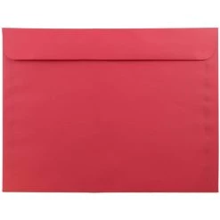 Brand new 🛒 JAM Paper 9" x 12" Brite Hue 🎄 Christmas Red Booklet Colored Envelopes, 100ct. 🤩