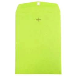 Discount 🧨 JAM Paper 9" x 12" Ultra Lime Green Clasp Closure Catalog Envelopes, 100ct. ⌛
