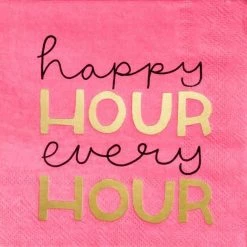 Flash Sale ✨ JAM Paper Happy Hour Every Hour Cocktail Napkins, 40ct. 🔔