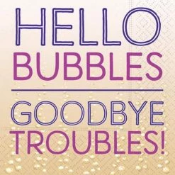 Outlet 😉 JAM Paper Hello Bubbles Cocktail Napkins, 40ct. 🌟