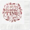 Flash Sale 🥰 JAM Paper White Most Wonderful Time Holiday Beverage Napkins, 25ct. ⌛ -Jam Paper Shop D376677S 1