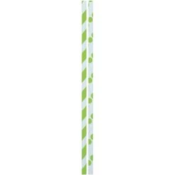Budget 🛒 JAM Paper Lime Green Stripes & Dots Paper Straws, 48ct. ✔️