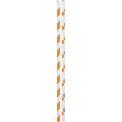 Hot Sale 🎁 JAM Paper Orange Stripes & Dots Paper Straws, 48ct. 😀