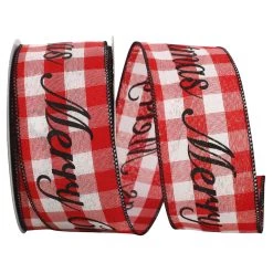 Best Pirce ⭐ JAM Paper 2.5" x 25yd. Wired Merry 🎅 Christmas Celine Plaid Ribbon ✨